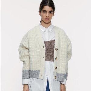 Zara Wool & Alpaca Blend Chunky Knit Cardigan